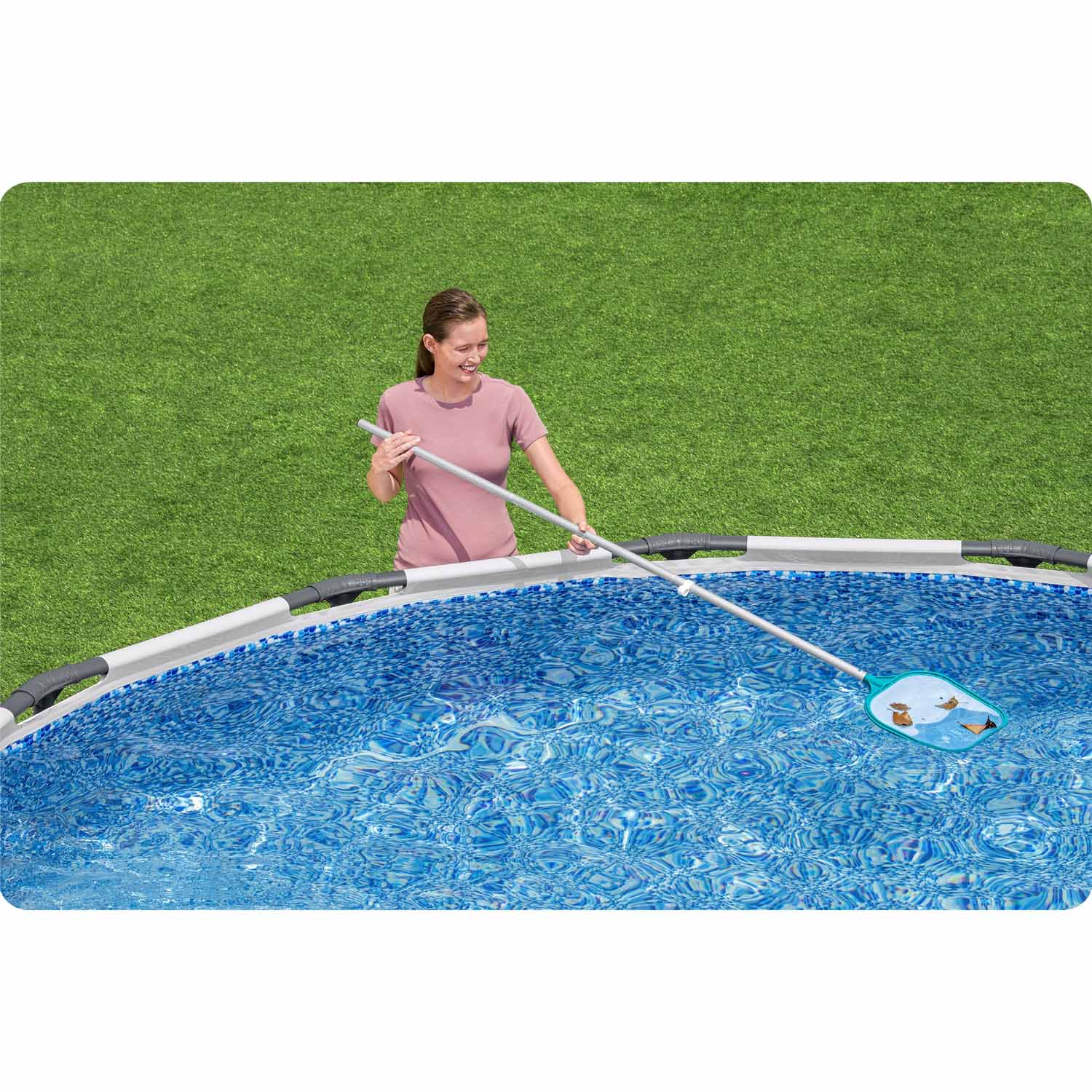 Basseini puhastuskomplekt, pulk 167cm + tolmuimeja + võrk Bestway 58013 - Image 9