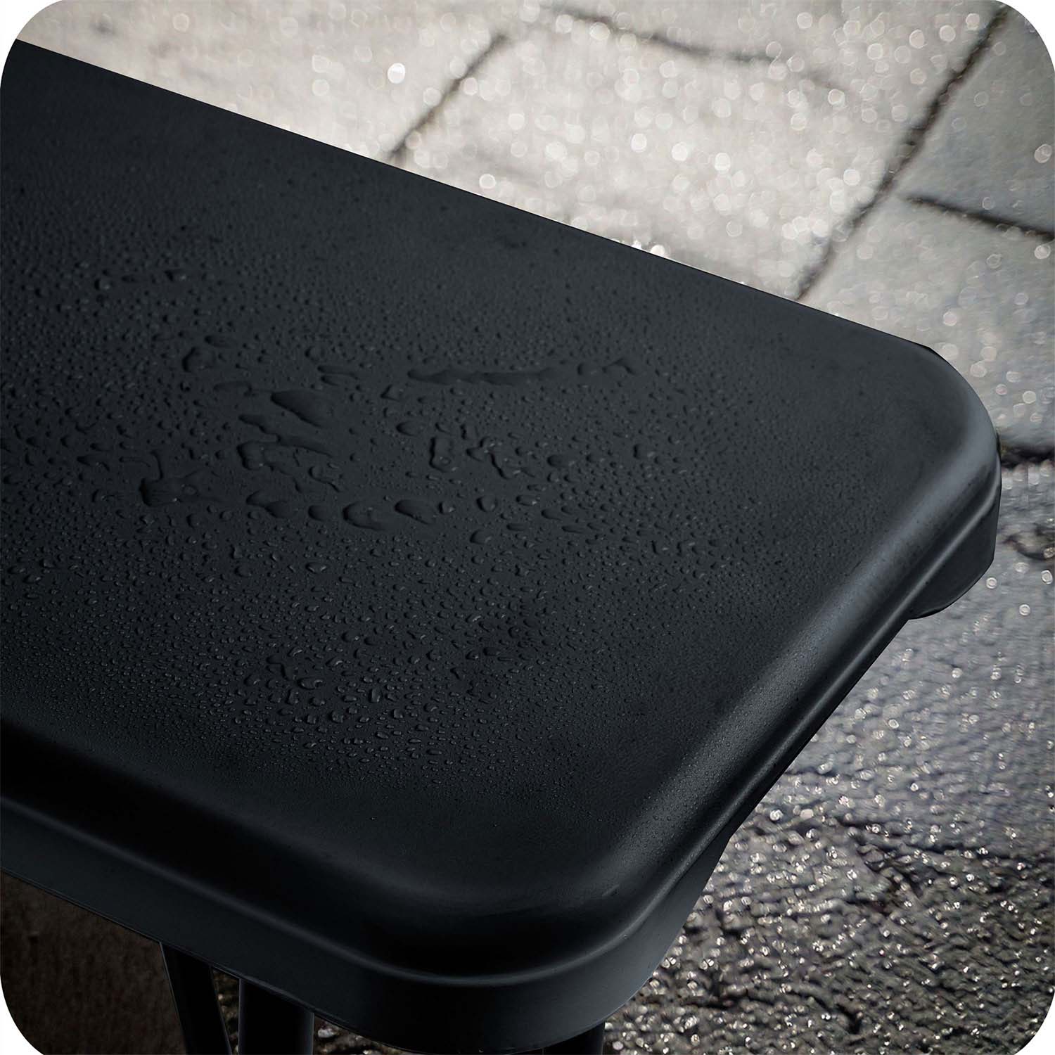 Kokkupandav aialaud + 2 pinki, toitlustuskomplekt, 180 cm, Plonos, must - Image 13