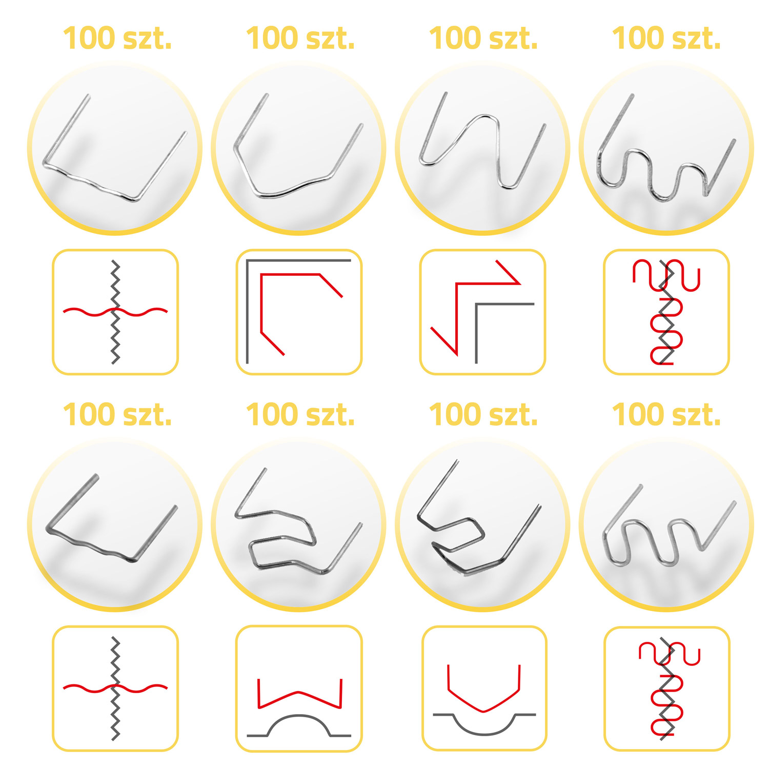 Klambrite komplekt plastkeevitusmasinale 800 tk Humberg - Image 5