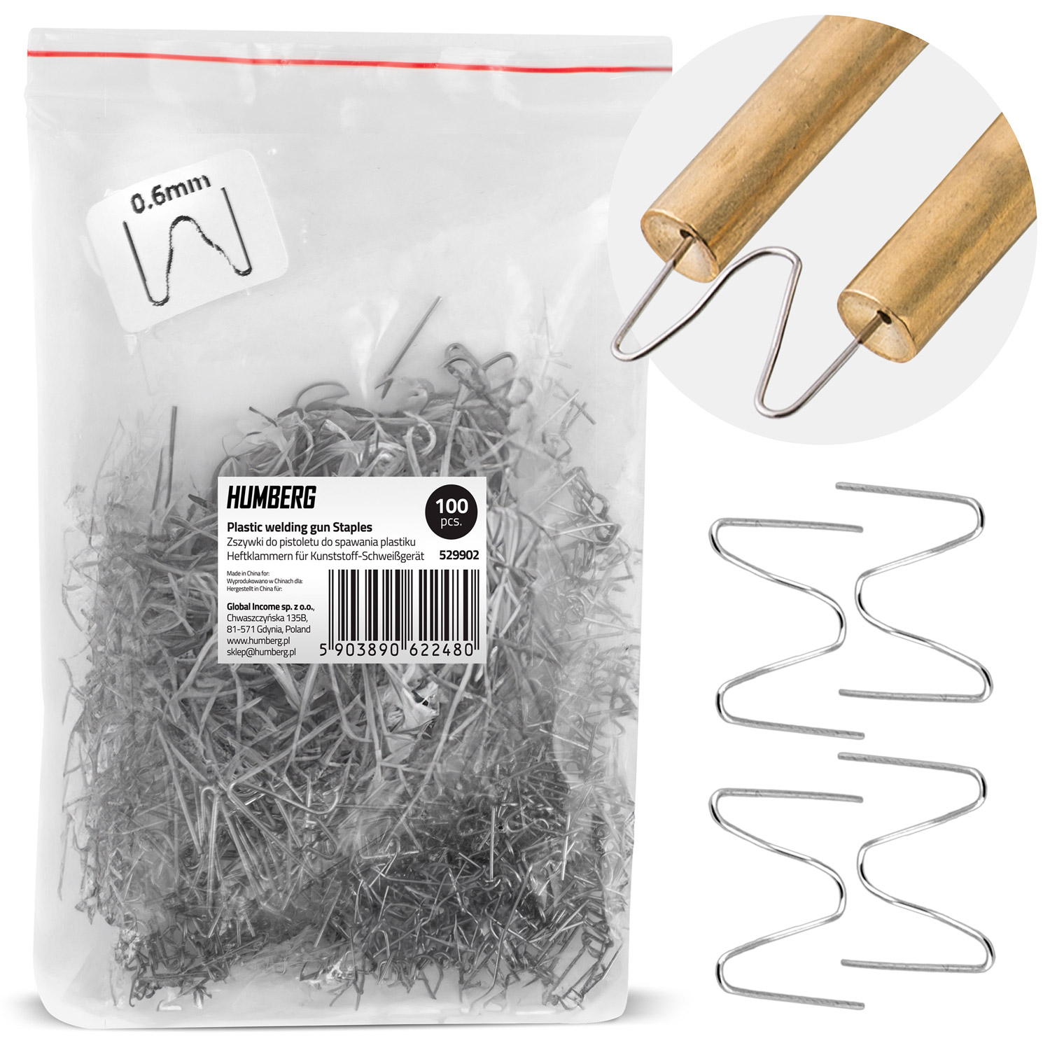 Klambrid plastkeevitusmasinale 100 tk tüüp B Humberg